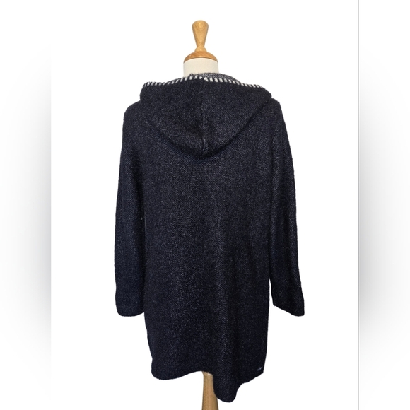 Picadilly Women’s Hooded Knit Cardigan Sweater Coatigan M Geometric Longline - Picture 2 of 6